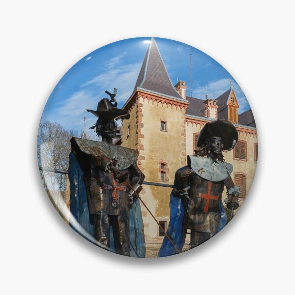 Item preview, Iron statues of french musketeers on the background of an old castle designed and sold by Alexander Sorokopud.