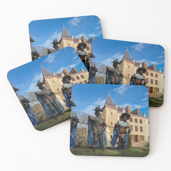 Item preview, Iron statues of french musketeers on the background of an old castle designed and sold by Alexander Sorokopud.