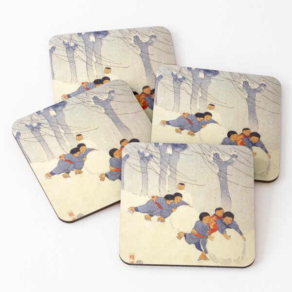 Item preview, Japanese Children Rolling Large Snow Balls - Bertha Lum - 1913 designed and sold by CrankyOldDude.