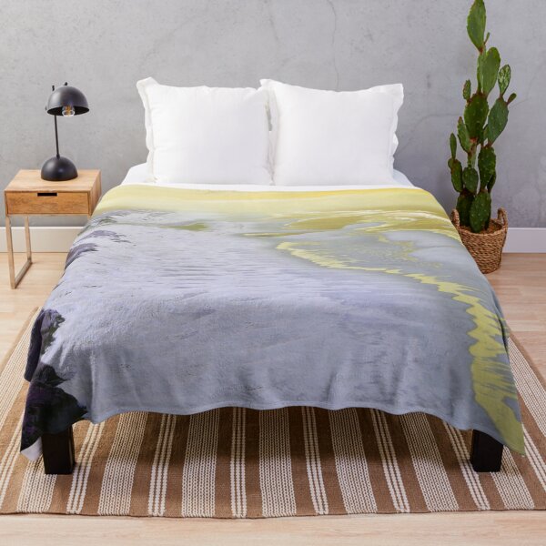 Item preview, Long sandy beach with yellow and orange sky and purple details designed and sold by Artlajf.