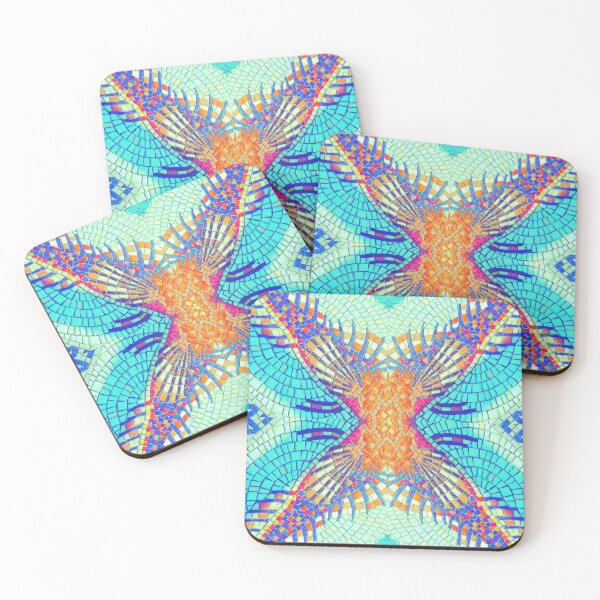 Item preview, Turquoise and orange mosaics pattern designed and sold by Julieford.