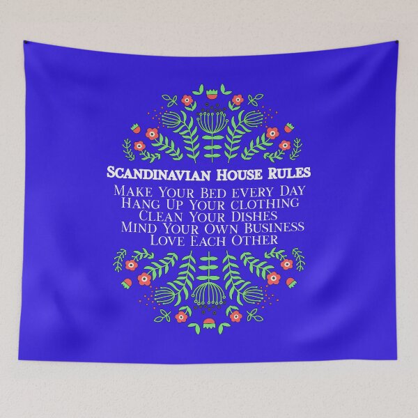 Item preview, Scandinavian House Rules Folk Art Flowers designed and sold by funnytshirtemp.