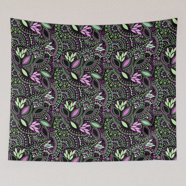 Item preview, Abstract pattern with multicolored Placers of beads on a black background .  designed and sold by fuzzyfox.