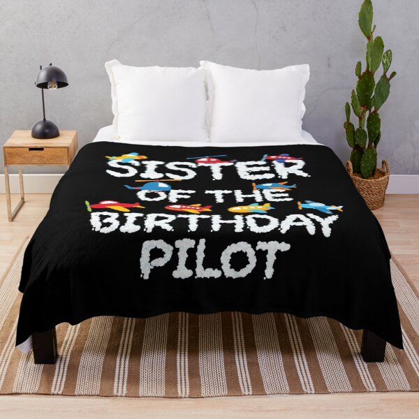 Item preview, Sister Of The Birthday Pilot Kid Aviator B-day Party graphic designed and sold by Grabitees.