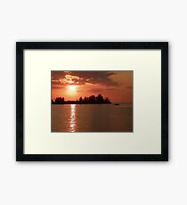 Sunset on fire Port Hudson, Florida Framed Print