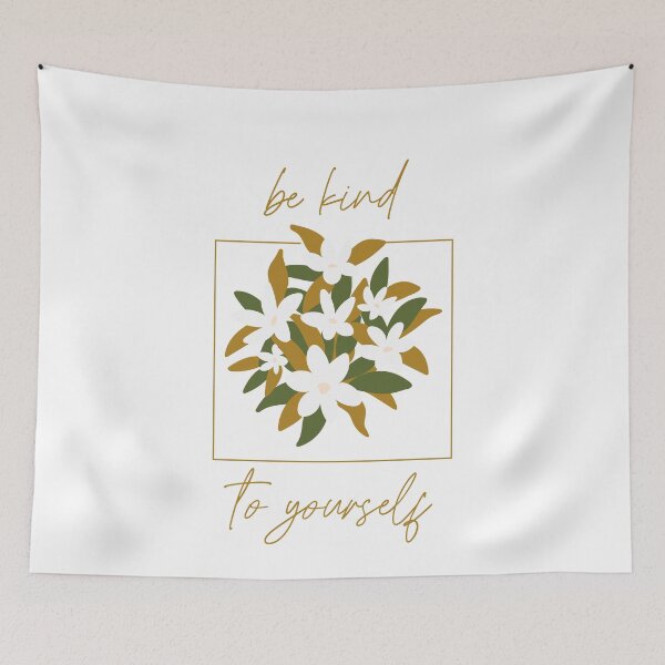 Item preview, Be Kind To Yourself White Flowers Cute Design designed and sold by majidkacm.