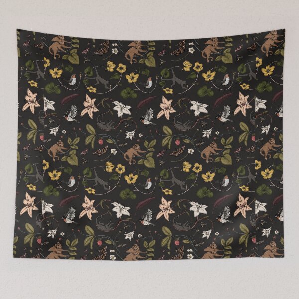 Item preview, Monkeys in the Mist - black designed and sold by Petra Holikova.