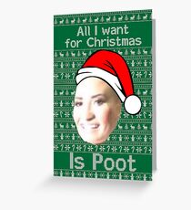 POOT LOVATO CHRISTMAS MEME Greeting Card