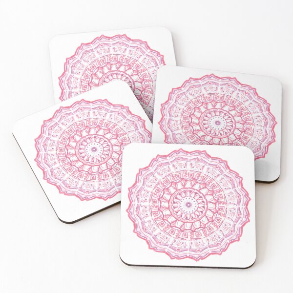 Item preview, Pink, purple handmade geometric pattern, henna-inspired designed and sold by MargheritaLidia.