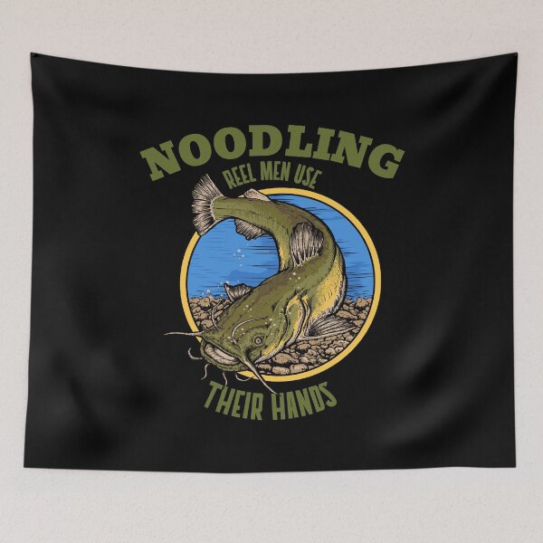 Item preview, Funny Catfish Noodling print for Noodlers - Reel Men graphic designed and sold by jakehughes2015.