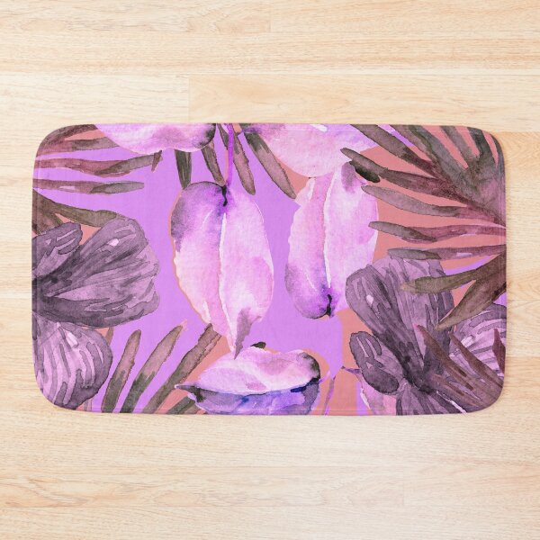 Item preview, TROPICAL WATERCOLOR FERNS AND FLOWERS PINKS AND CORALS SUMMER HOUSE IN THE HAMPTONS designed and sold by ozcushionstoo.