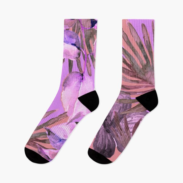 Item preview, TROPICAL WATERCOLOR FERNS AND FLOWERS PINKS AND CORALS SUMMER HOUSE IN THE HAMPTONS designed and sold by ozcushionstoo.