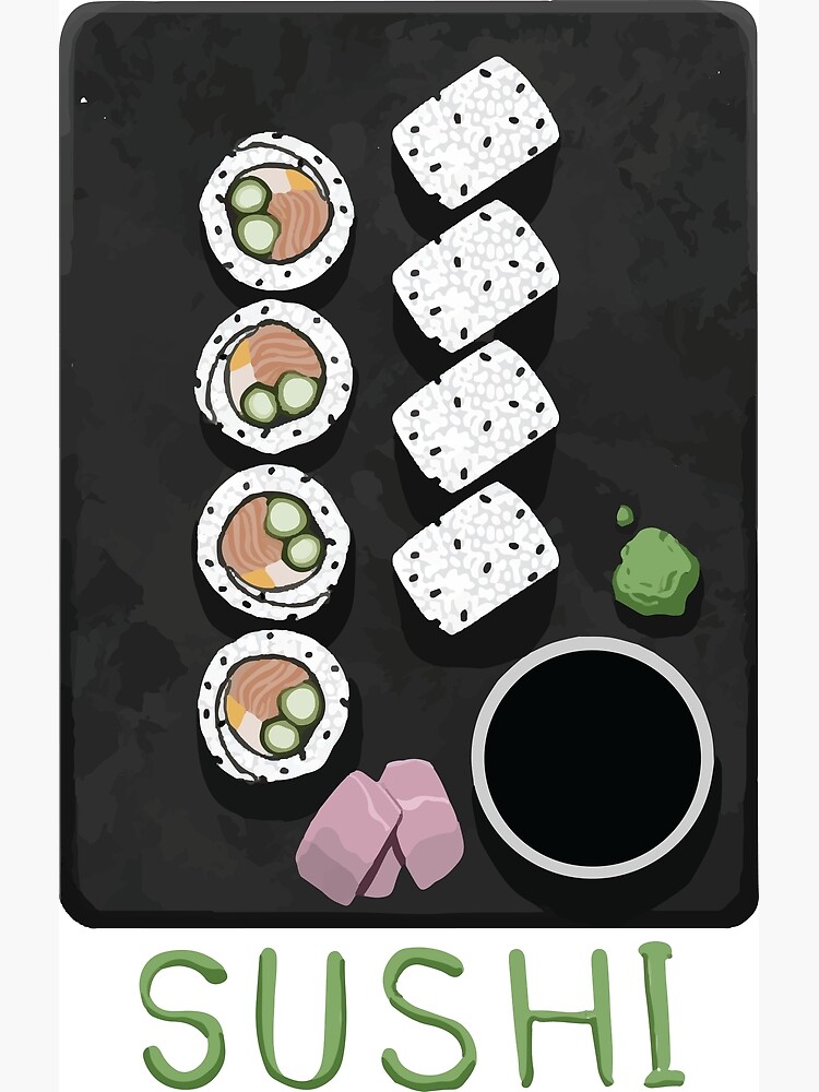 "Sushi rolls or rules?" Poster by TRSTNstudios Redbubble