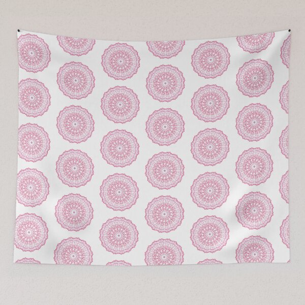 Item preview, Pink, purple handmade geometric pattern, henna-inspired designed and sold by MargheritaLidia.
