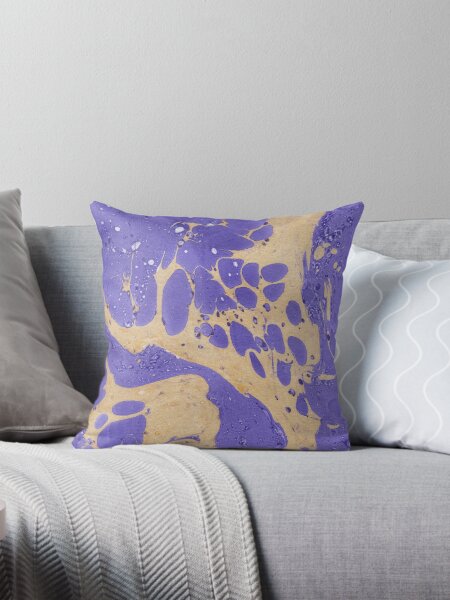 Item preview, LIGHT PURPLE AND LIGHT YELLOW CREAM MARBLING PAINT DESIGN designed and sold by ozcushionstoo.