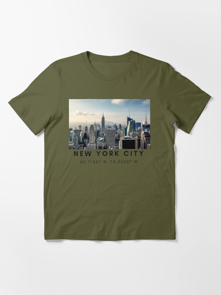 New York coordinates 40.7128° N, 74.0060° W | Essential T-Shirt