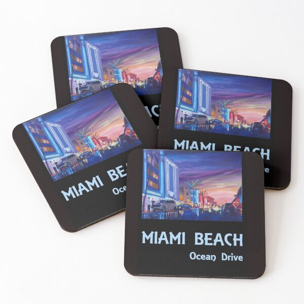 Item preview, Miami Beach Ocean Drive Retro Poster designed and sold by artshop77.