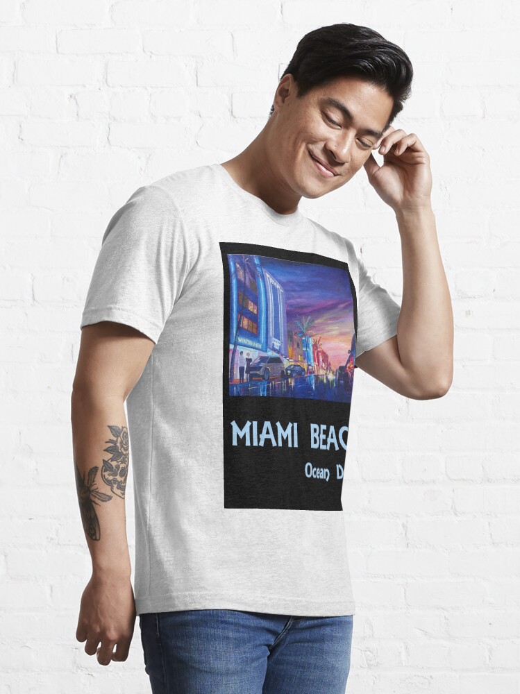 “Miami Beach Ocean Drive Retro Poster” T-shirt for Sale by artshop77