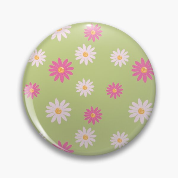 Item preview, Pink Paris Daisies on lime green background designed and sold by RoseMaryWP.