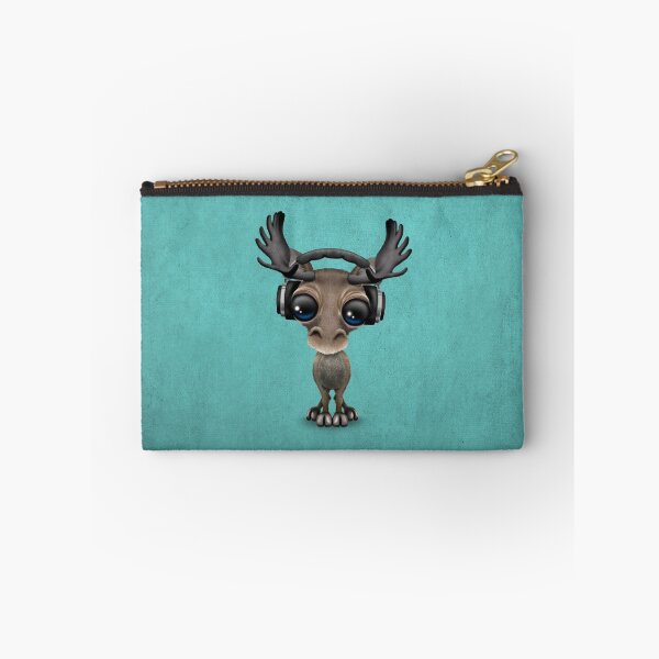 Item preview, Cute Musical Moose Dj Wearing Headphones Blue designed and sold by JeffBartels.
