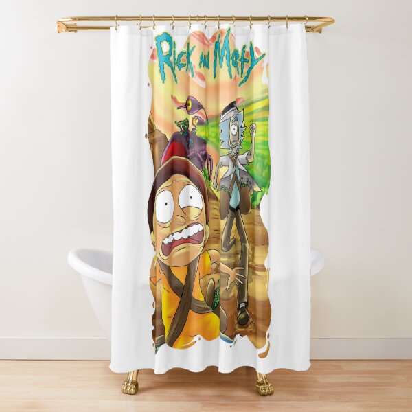 Escape From The Pursuit Robot in 35-C Dimension Shower Curtain
