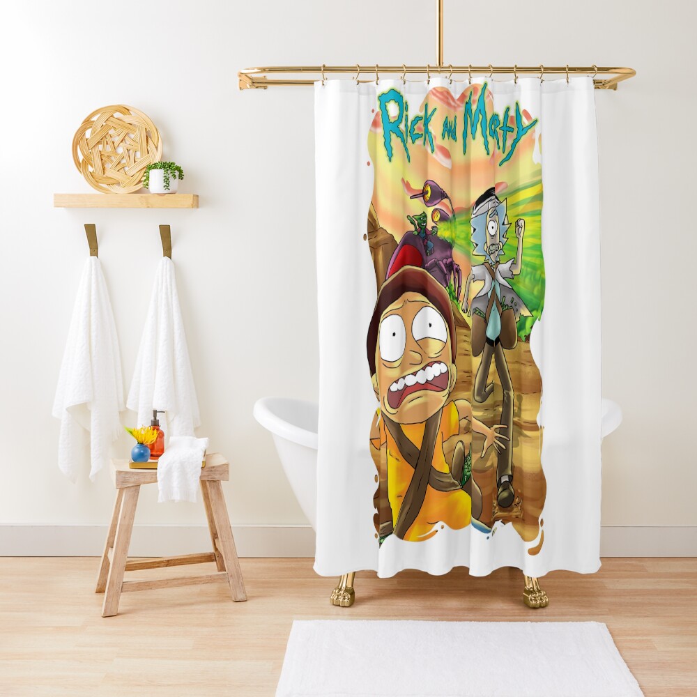 Escape From The Pursuit Robot in 35-C Dimension Shower Curtain