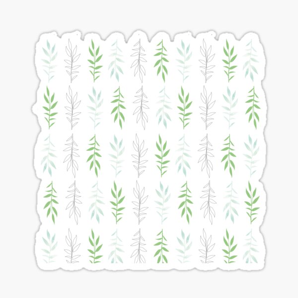 Green leaves, pattern inspired by nature Sticker