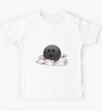 STRIKE! Bowling Ball and Pins Kids Tee