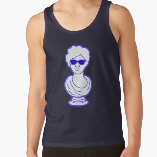 Cool Statue in Purple Tank Top