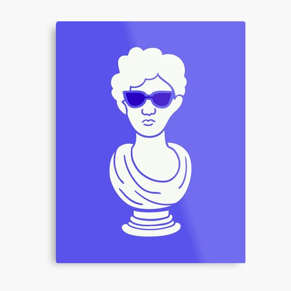 Cool Statue in Purple Metal Print