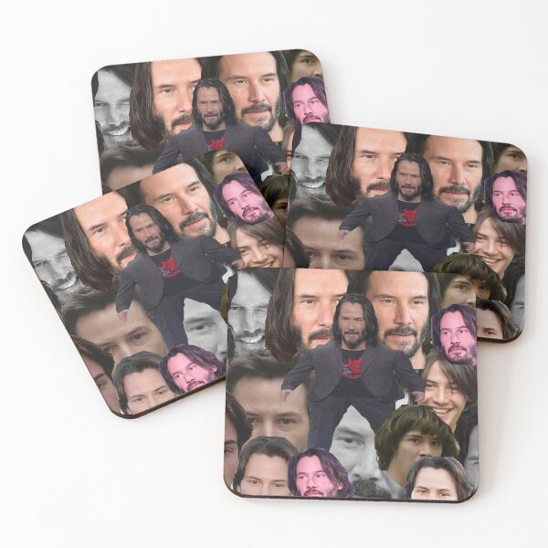 Item preview, keanu reeves face collage designed and sold by Collagio Meme.
