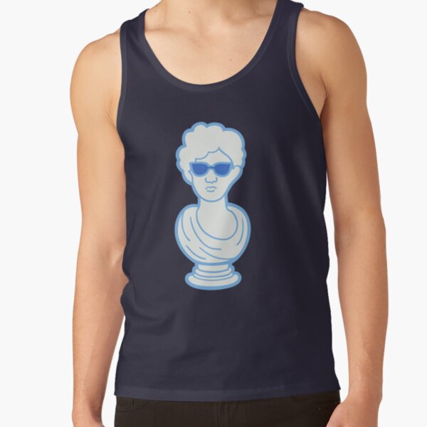 Cool Statue in Blue Tank Top