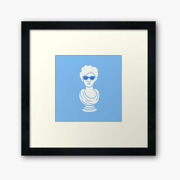 Cool Statue in Blue Framed Art Print