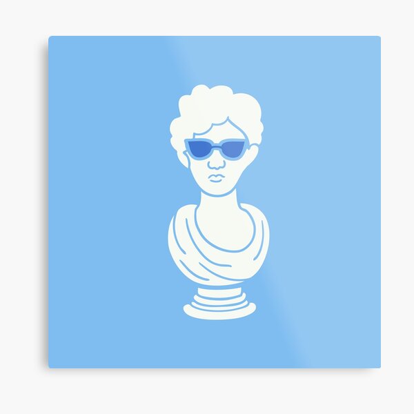 Cool Statue in Blue Metal Print