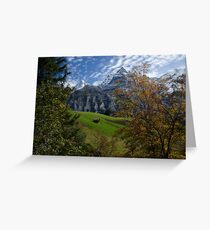 Swiss Fall Meadow below Eiger Greeting Card