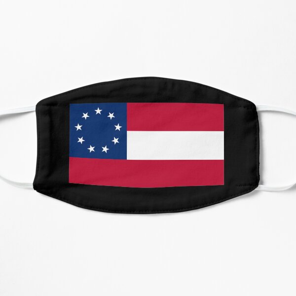 Stars & Bars. USA, America, First American National Flag, 9 stars, 1861. Flat Mask