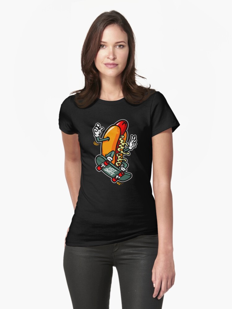 Hotdog Skating Hot Skate | Fitted T-Shirt