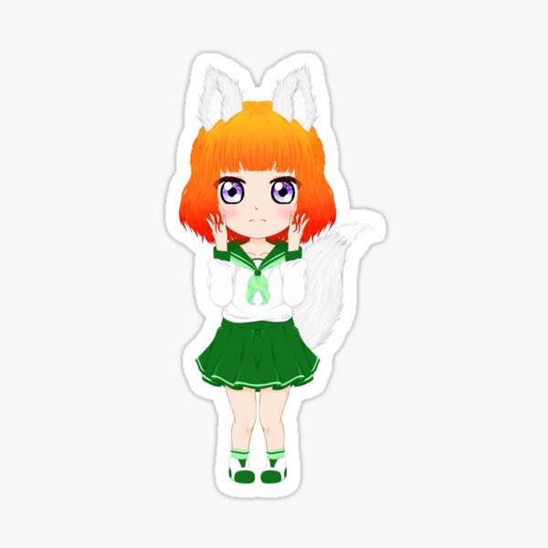 Chibi Ears Stickers Redbubble - female kano shuuya roblox