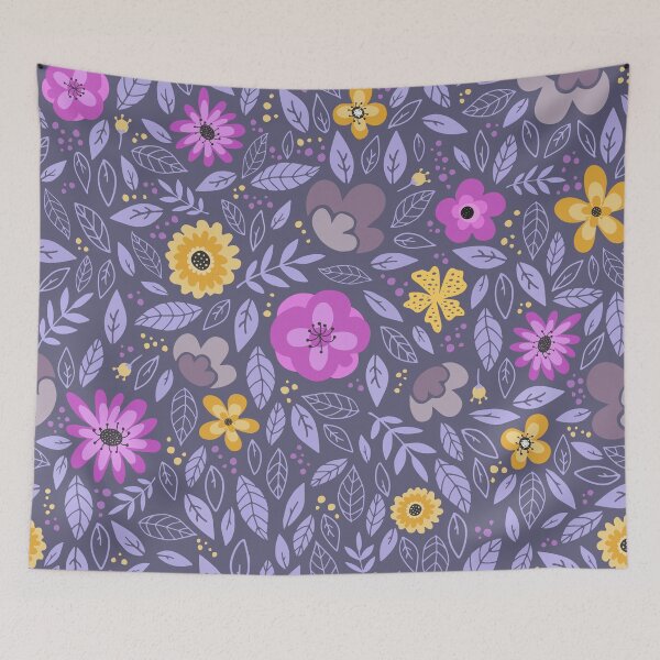 Item preview, Purple Floral Pattern Drawing designed and sold by Vector Scout Lab.