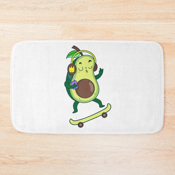 Item preview, Avocado funky skater bath mat designed and sold by BatholomewMat.