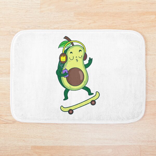 Item preview, Avocado funky skater bath mat designed and sold by BatholomewMat.