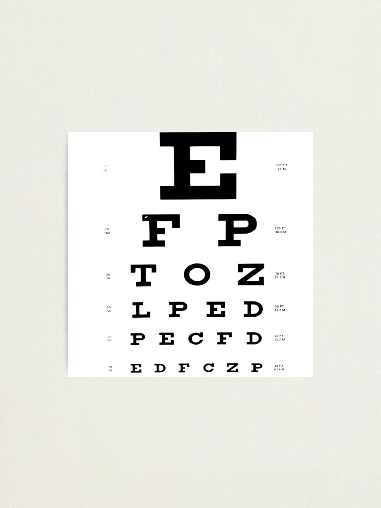 Snellen Chart Optimetric Eyesight Test Poster for Sale by quackynaut