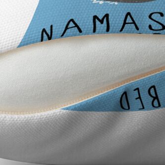 Alternate view of namast'ay in bed sloth Throw Pillow