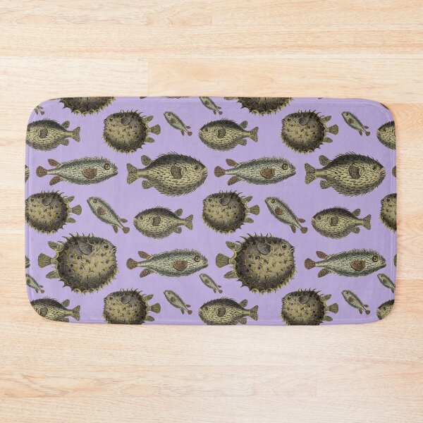 Item preview, Three Little Puffers - Pufferfish Vintage Fish Print designed and sold by MoPaws.