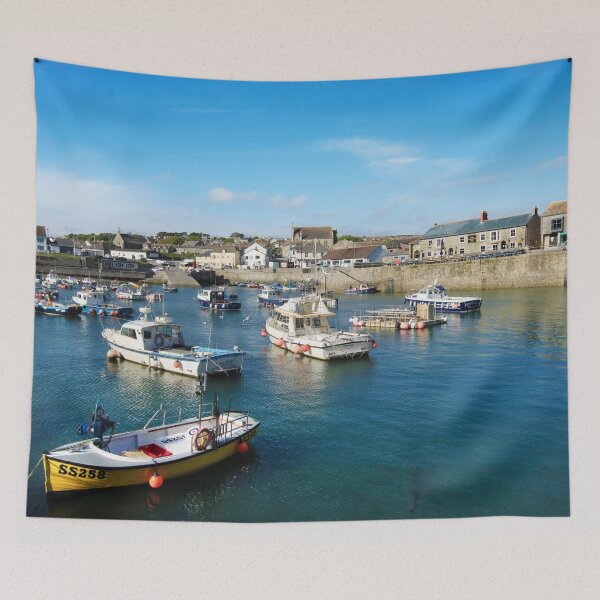 Item preview, Porthleven Inner Harbour Boats designed and sold by Terri Waters Photography & Design.
