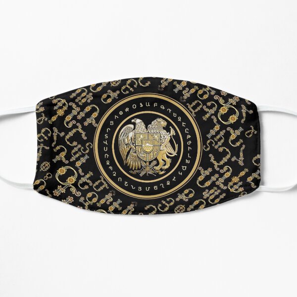 Armenian Coat of Arms & Alphabet Flat Mask