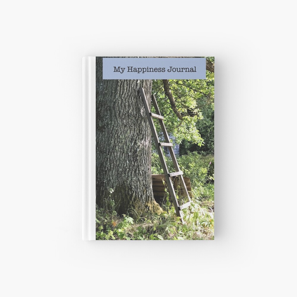 Happiness Journal Ladder Against an Old Oak Tree Hardcover Journal