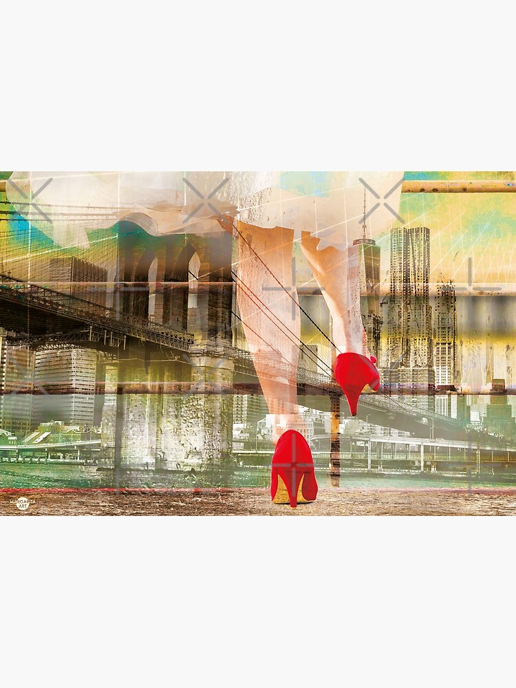 Manhattan Brücke romantisch Frau rote Schuhe Beine Margarita Art von Margarita-Art
