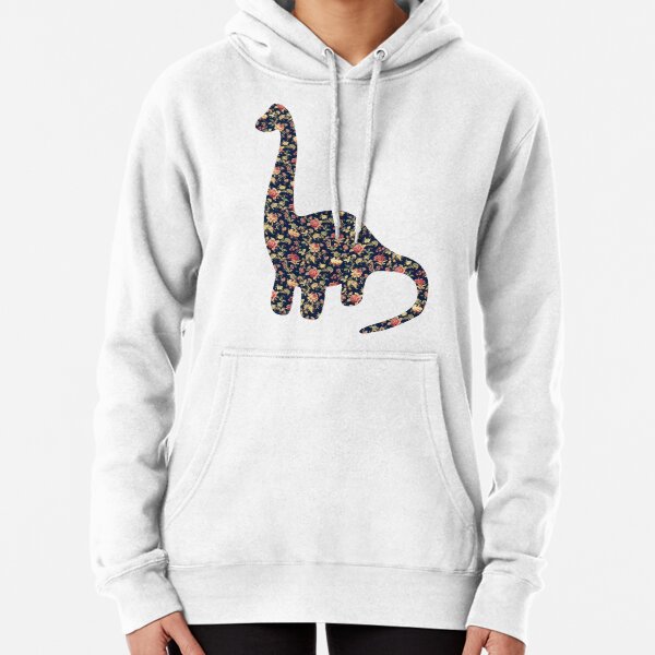 Floral Dinosaur Pullover Hoodie