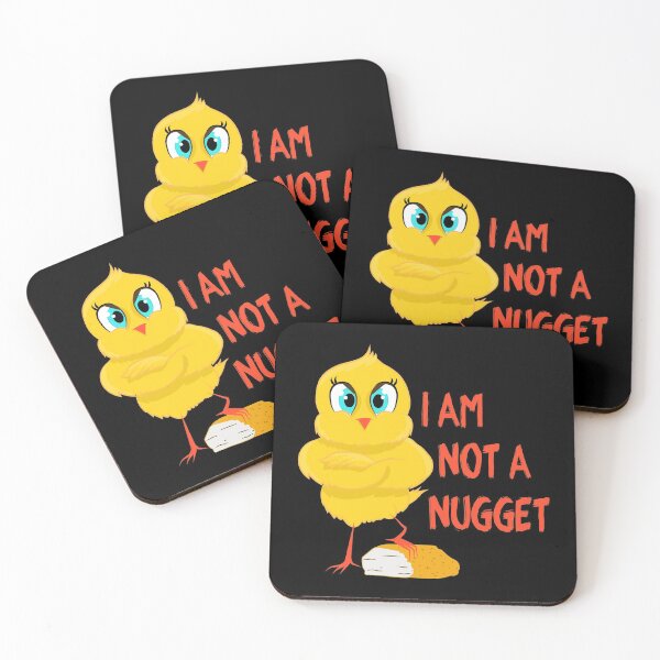 Item preview, I Am Not A Nugget Cute Chick Vegan print designed and sold by Lisbob.